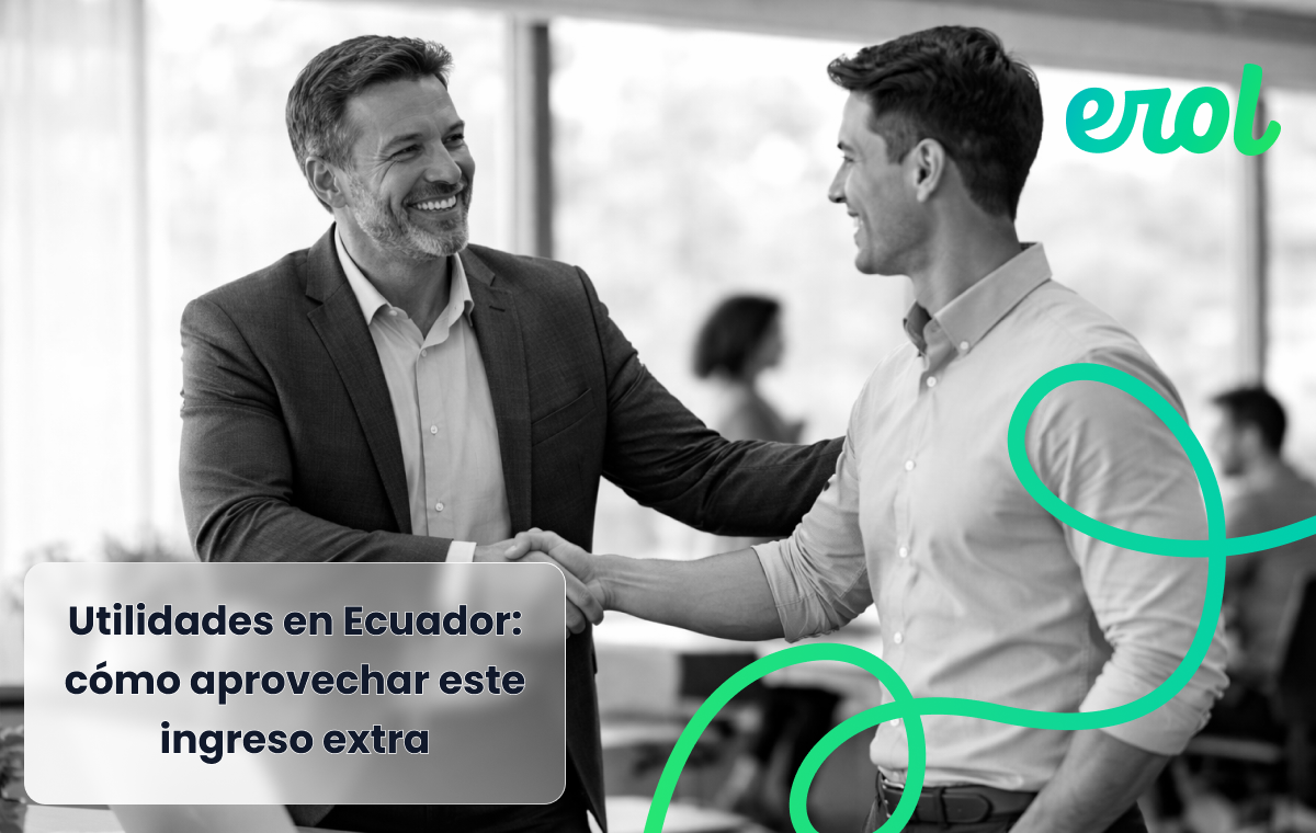 Persona recibiendo dinero de utilidades y planificando su uso en ahorro, pago de deudas y gastos necesarios en lugar de compras impulsivas.